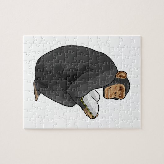 Monkey as おたくwith Book ジグソーパズル (横)