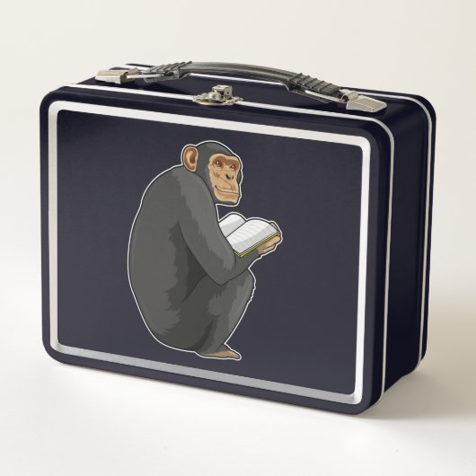Monkey as おたくwith Book メタルランチボックス (正面)