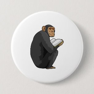 Monkey as おたくwith Book 缶バッジ