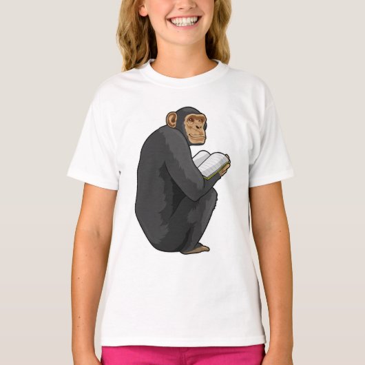 Monkey as おたくwith Book Tシャツ (正面)