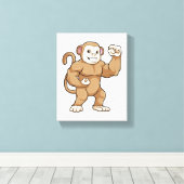 Monkey as Bodybuilder atボディビル キャンバスプリント (インサイチュ (ウッドフロア))