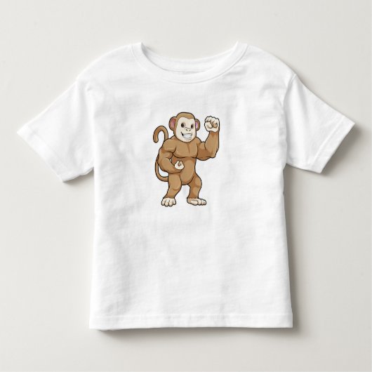 Monkey as Bodybuilder atボディビル トドラーTシャツ (正面)