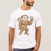 Monkey as Bodybuilder atボディビル Tシャツ (正面)