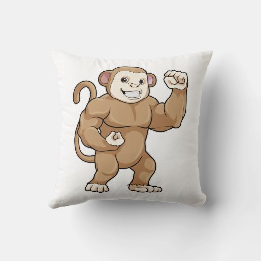 Monkey as Bodybuilder at Bodybuilding クッション (裏面)