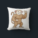 Monkey as Bodybuilder at Bodybuilding クッション<br><div class="desc">This design is the perfect gift for a birthday,  Christmas and other celebrations. It is suitable for women,  men and kids.</div>
