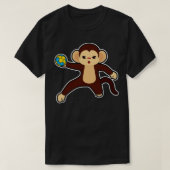 Monkey as Handball Player with Handball Tシャツ (デザイン正面)