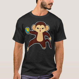 Monkey as Handball Player with Handball Tシャツ