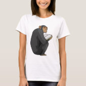 Monkey as Nerd with Book Tシャツ (正面)