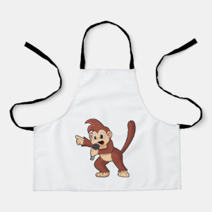 Monkey as Singer with Microphone.PNG エプロン