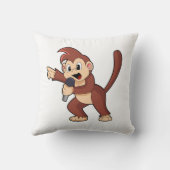 Monkey as Singer with Microphone.PNG クッション (裏面)
