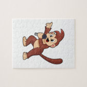 Monkey as Singer with Microphone.PNG ジグソーパズル (横)