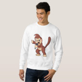 Monkey as Singer with Microphone.PNG スウェットシャツ (正面フル)