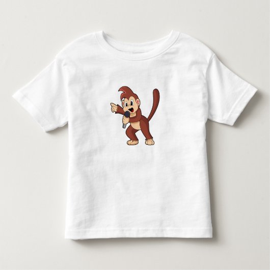 Monkey as Singer with Microphone.PNG トドラーTシャツ (正面)