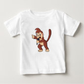 Monkey as Singer with Microphone.PNG ベビーTシャツ (正面)