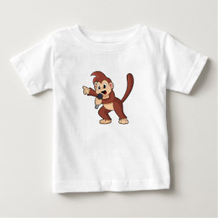 Monkey as Singer with Microphone.PNG ベビーTシャツ