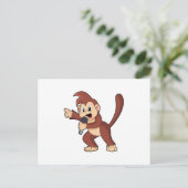 Monkey as Singer with Microphone.PNG ポストカード (スタンド正面)