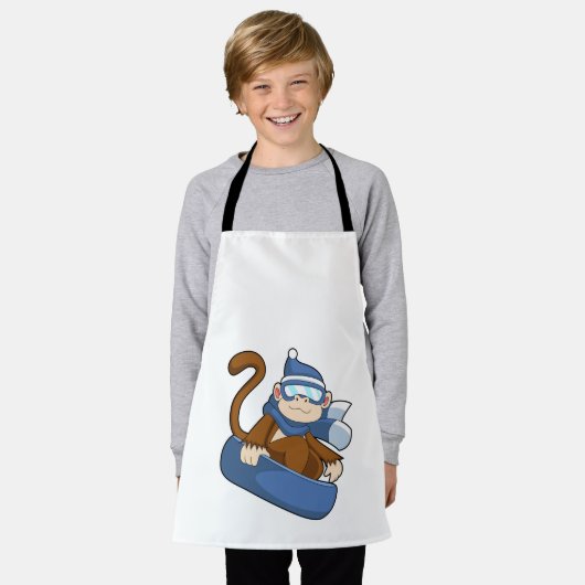 Monkey as Snowboarder with Sonowboard.PNG エプロン (着用した状態)