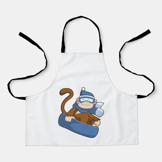 Monkey as Snowboarder with Sonowboard.PNG エプロン (正面)