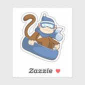 Monkey as Snowboarder with Sonowboard.PNG シール (シート)