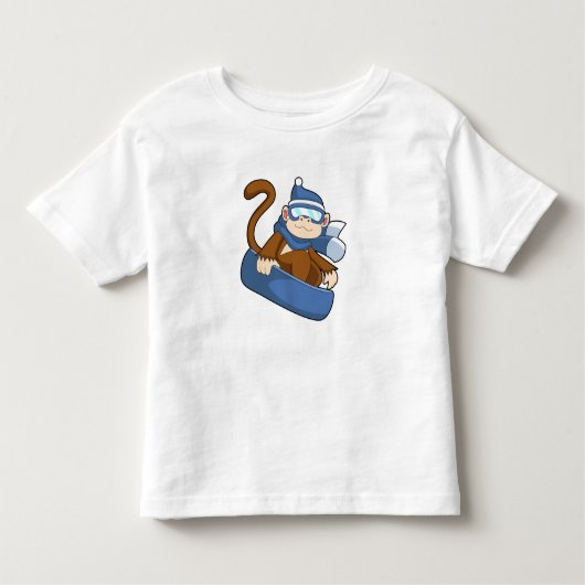 Monkey as Snowboarder with Sonowboard.PNG トドラーTシャツ (正面)