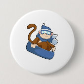 Monkey as Snowboarder with Sonowboard.PNG 缶バッジ (正面)