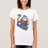 Monkey as Snowboarder with Sonowboard.PNG Tシャツ (正面)