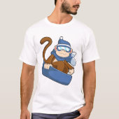 Monkey as Snowboarder with Sonowboard.PNG Tシャツ (正面)