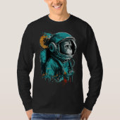 Monkey Astronaut Outer Space Explorer Science Stud Tシャツ (正面)