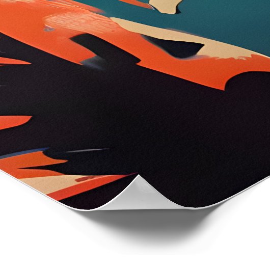 Monkey Astronaut Poster, Monkey Retro Print ポスター (角)