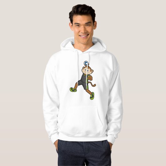 Monkey at Handball player with Handball パーカ (正面フル)
