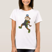 Monkey at Handball player with Handball Tシャツ (正面)