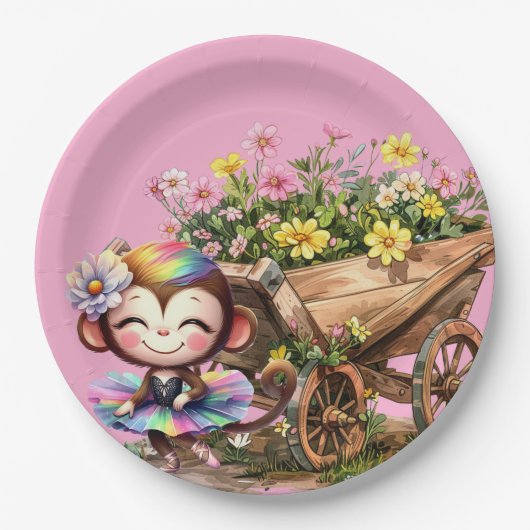 Monkey Ballerina ペーパープレート (正面)