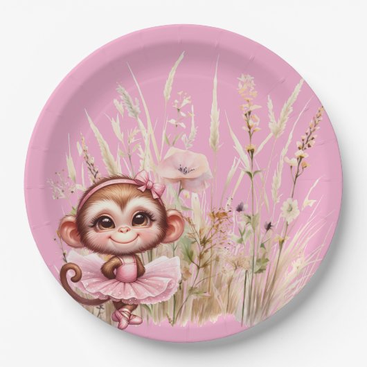 Monkey Ballerina ペーパープレート (正面)