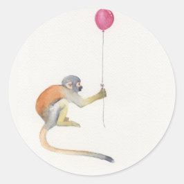 Monkey Balloon Party Stickers ラウンドシール