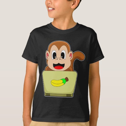 Monkey Bananaノートパソコン Tシャツ (正面)