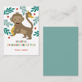 Monkey Bananas About You Classroomバレンタイン・カード エンクロージャーカード (正面/裏面)