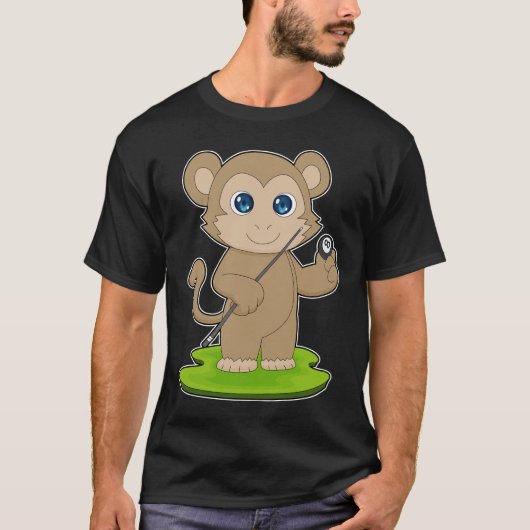 Monkey Billiards Cue Sports Tシャツ (正面)