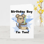 Monkey Boy 2nd誕生日Tシャツとギフト カード (黄色い花)
