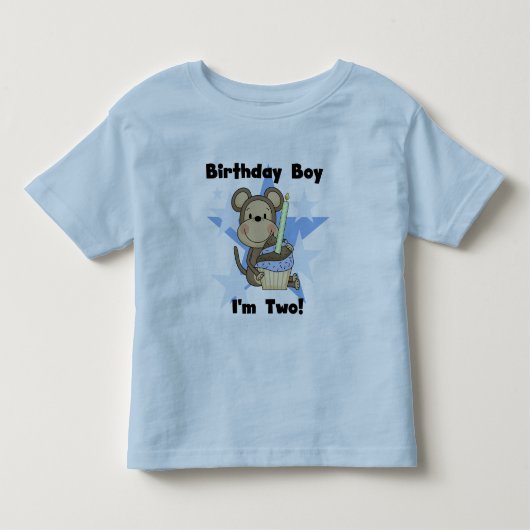 Monkey Boy 2nd誕生日Tシャツとギフト トドラーTシャツ (正面)