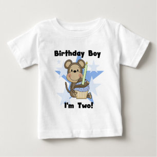 Monkey Boy 2nd誕生日Tシャツとギフト ベビーTシャツ