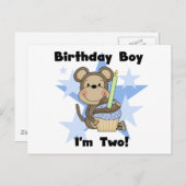 Monkey Boy 2nd誕生日Tシャツとギフト ポストカード (正面/裏面)