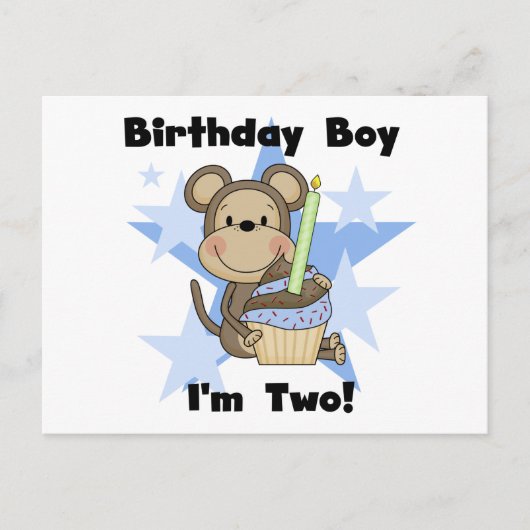 Monkey Boy 2nd誕生日Tシャツとギフト ポストカード (正面)