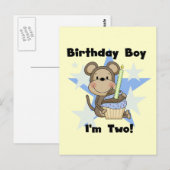 Monkey Boy 2nd誕生日Tシャツとギフト ポストカード (正面/裏面)