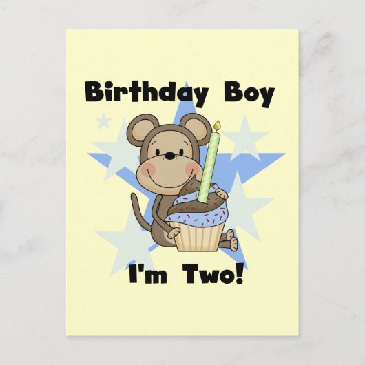 Monkey Boy 2nd誕生日Tシャツとギフト ポストカード (正面)