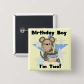 Monkey Boy 2nd誕生日Tシャツとギフト 缶バッジ (正面&裏面)