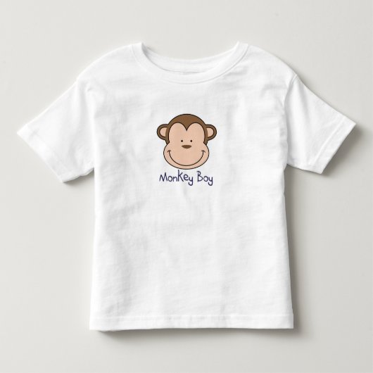 Monkey Boy T – 名前を追加！ トドラーTシャツ (正面)