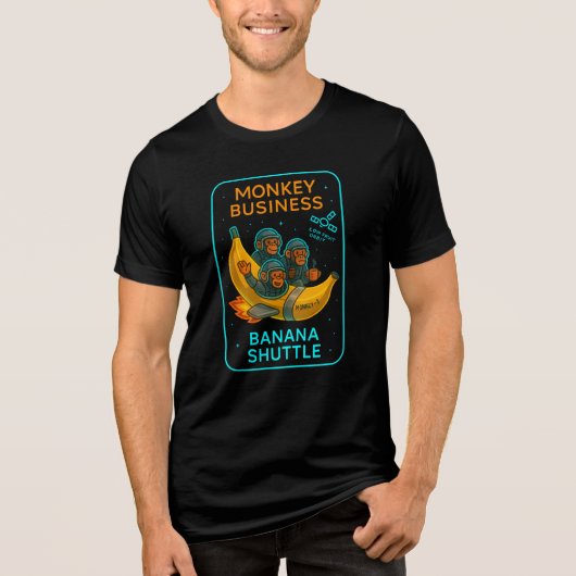 Monkey Business Banana Shuttle Shirt – Funny Space トライブレンドＴシャツ (正面)