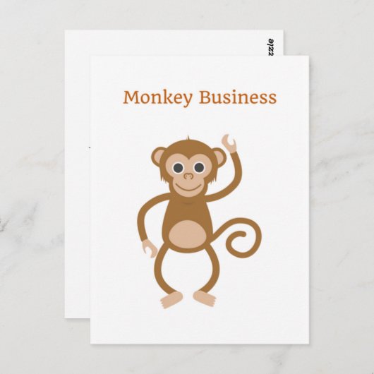 Monkey Business Cheeky Postcard Greeting Card ポストカード (正面/裏面)