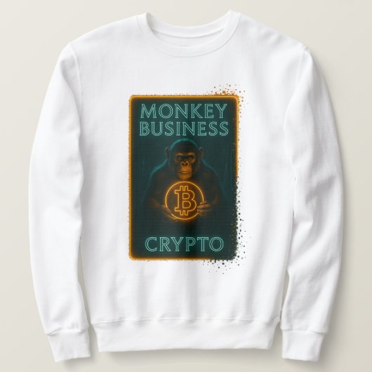 Monkey Business Crypto Shirt – ビットコイン スウェットシャツ (デザイン正面)