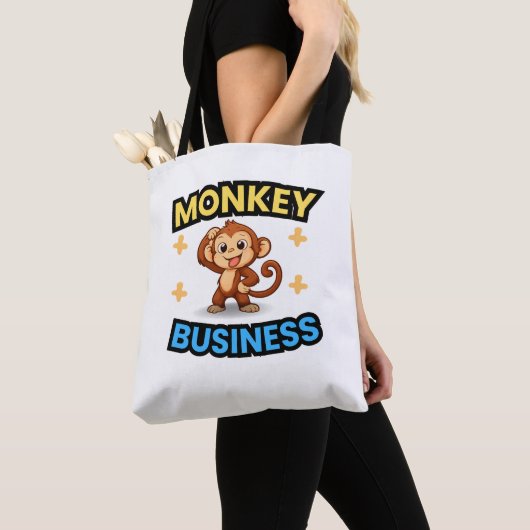 Monkey Business Funny  トートバッグ (クローズアップ)